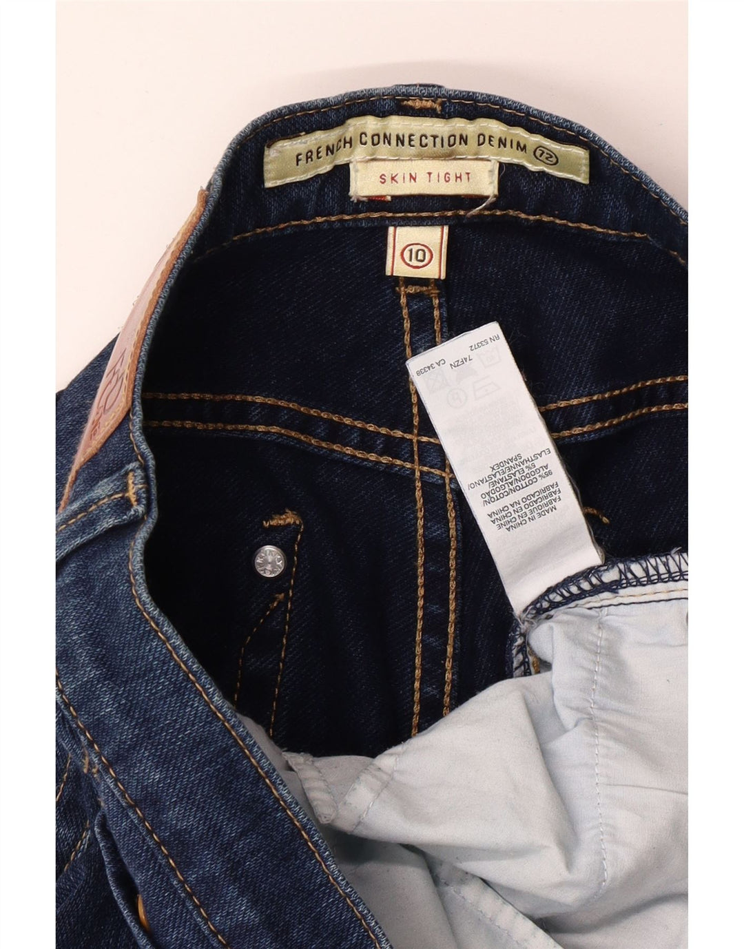 FRENCH CONNECTION Blugi skinny pentru femei UK 10 Small W28 L29 Bleumarin