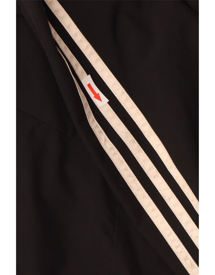 Jachetă de top pentru trening cu glugă Adidas pentru bărbați, poliester negru mic