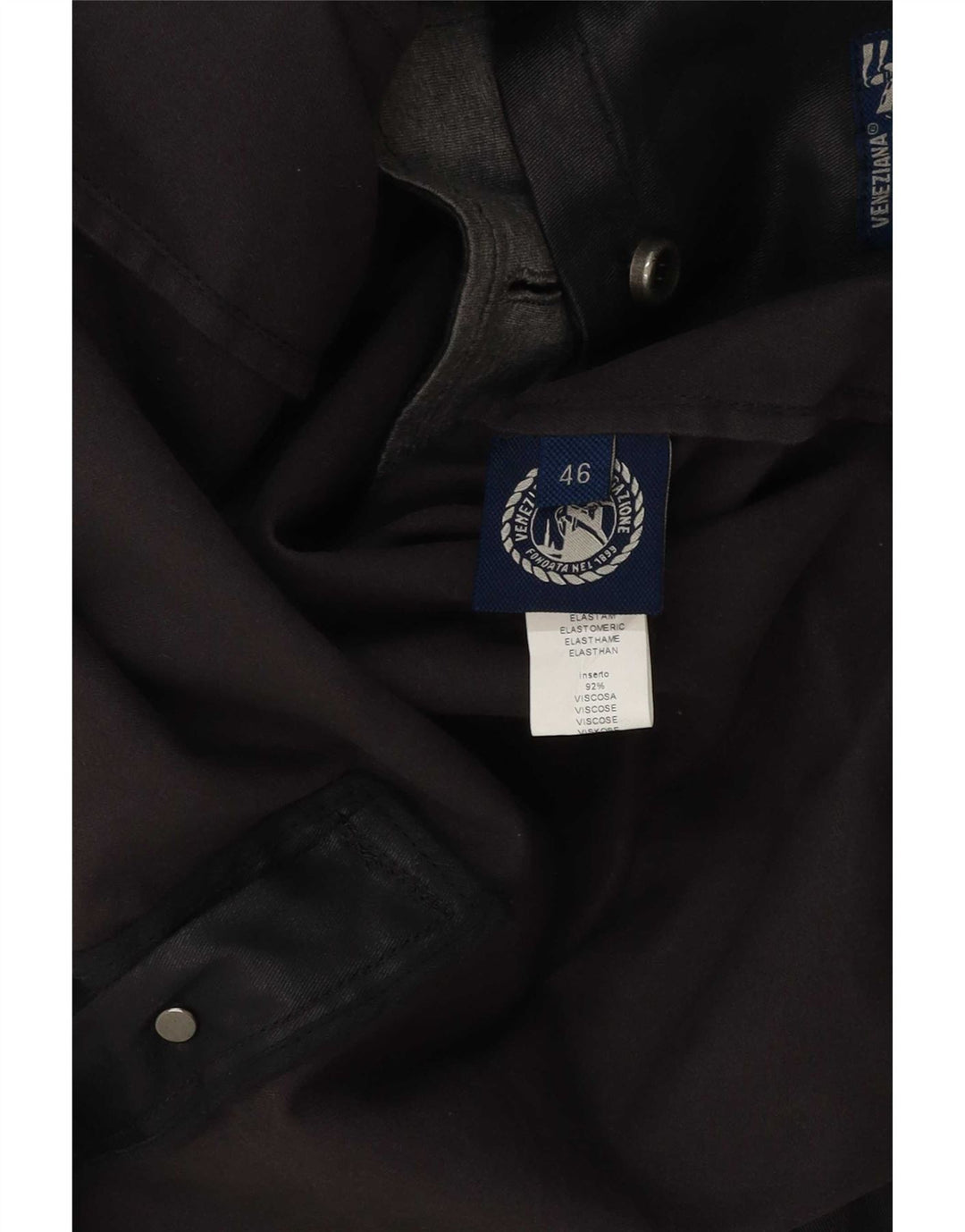 Jachetă pentru bărbați vintage din bumbac cerat IT 46 Small Black