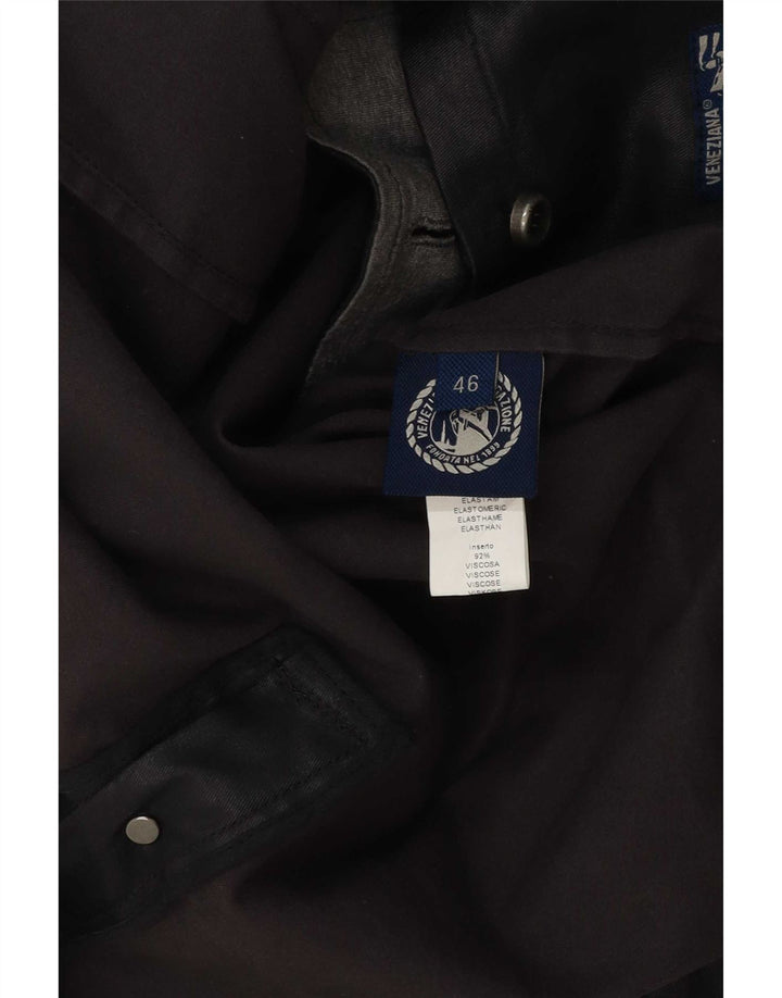 Jachetă pentru bărbați vintage din bumbac cerat IT 46 Small Black
