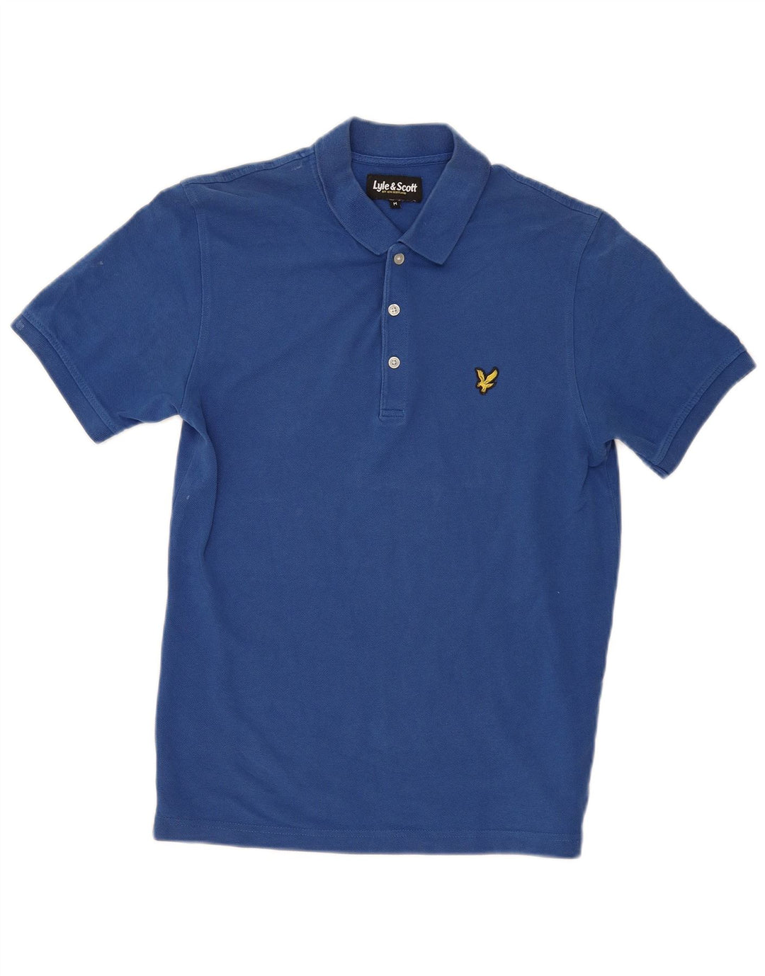 Tricou polo Lyle & Scott pentru bărbați, bumbac albastru mediu