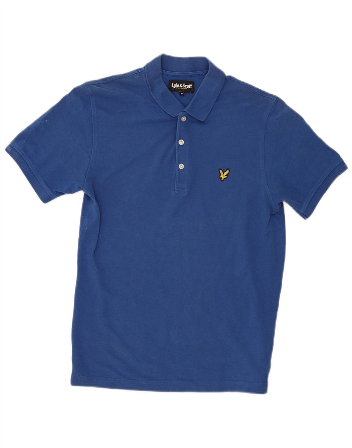 Tricou polo Lyle & Scott pentru bărbați, bumbac albastru mediu