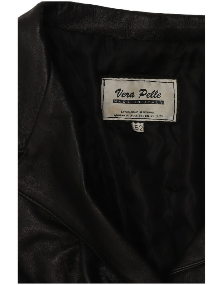 Geacă de piele vintage pentru femei IT 52 2XL neagră