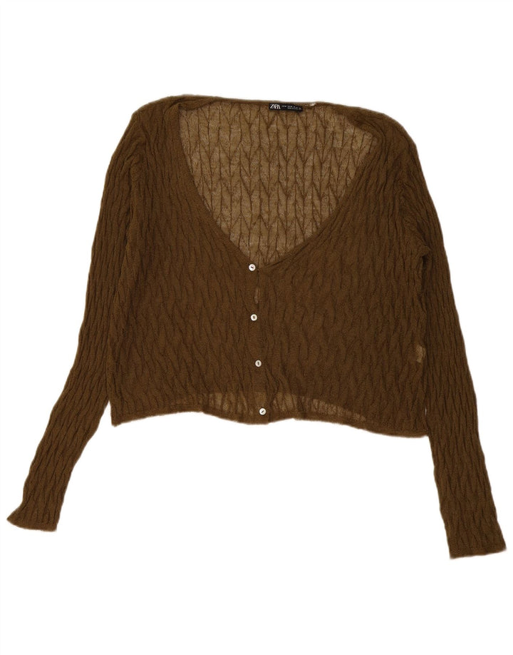 Pulover cardigan pentru femei See Through Zara UK 14 Medium Khaki
