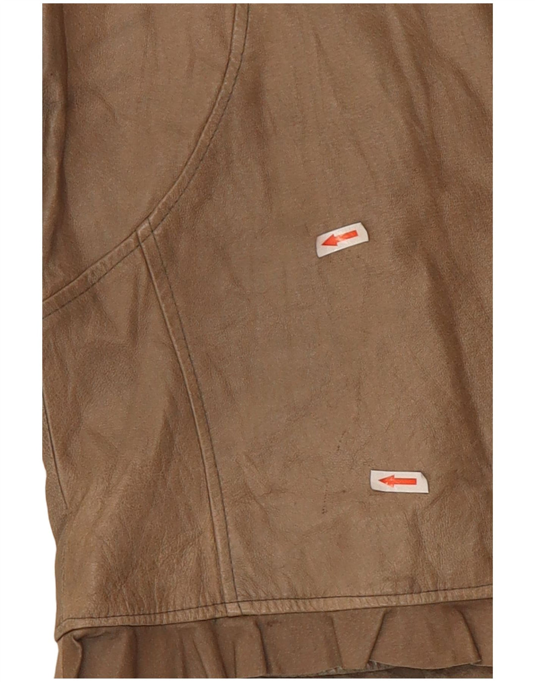 Jachetă din piele vintage pentru femei UK 10 Small Beige