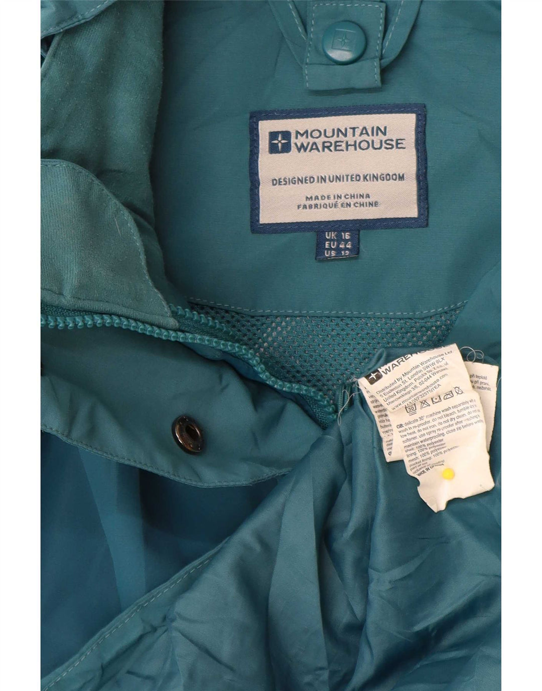 Jachetă de ploaie cu glugă pentru femei Mountain Warehouse UK 16 Poliester albastru mare