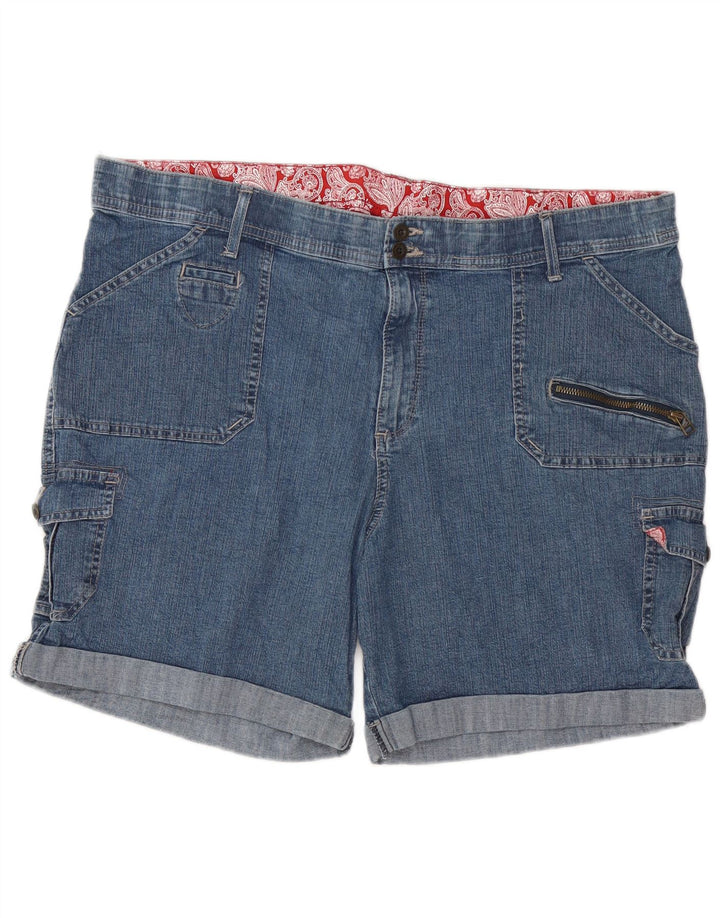 Pantaloni scurți din denim cargo pentru femei Lee US 22 3XL W42 Bumbac albastru