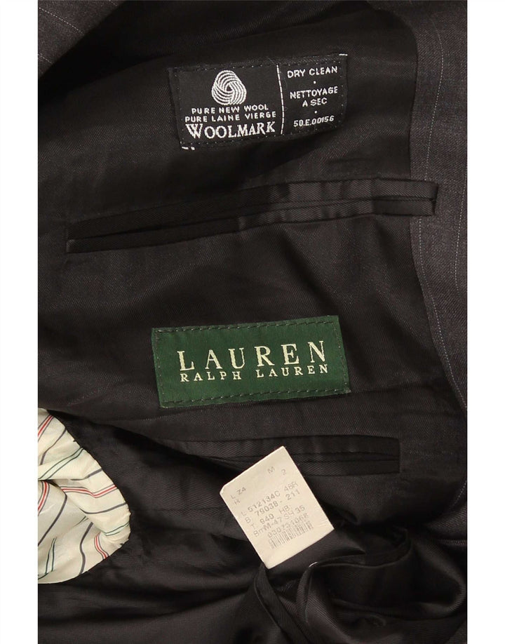 Jachetă pentru bărbați Ralph Lauren cu 2 nasturi UK 46 2XL Lână cu dungi gri