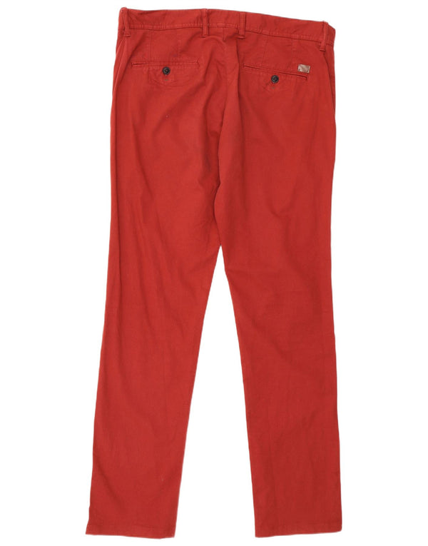 Pantaloni chino slim pentru bărbați Zara EU 46 XL W36 L32 bumbac burgundă