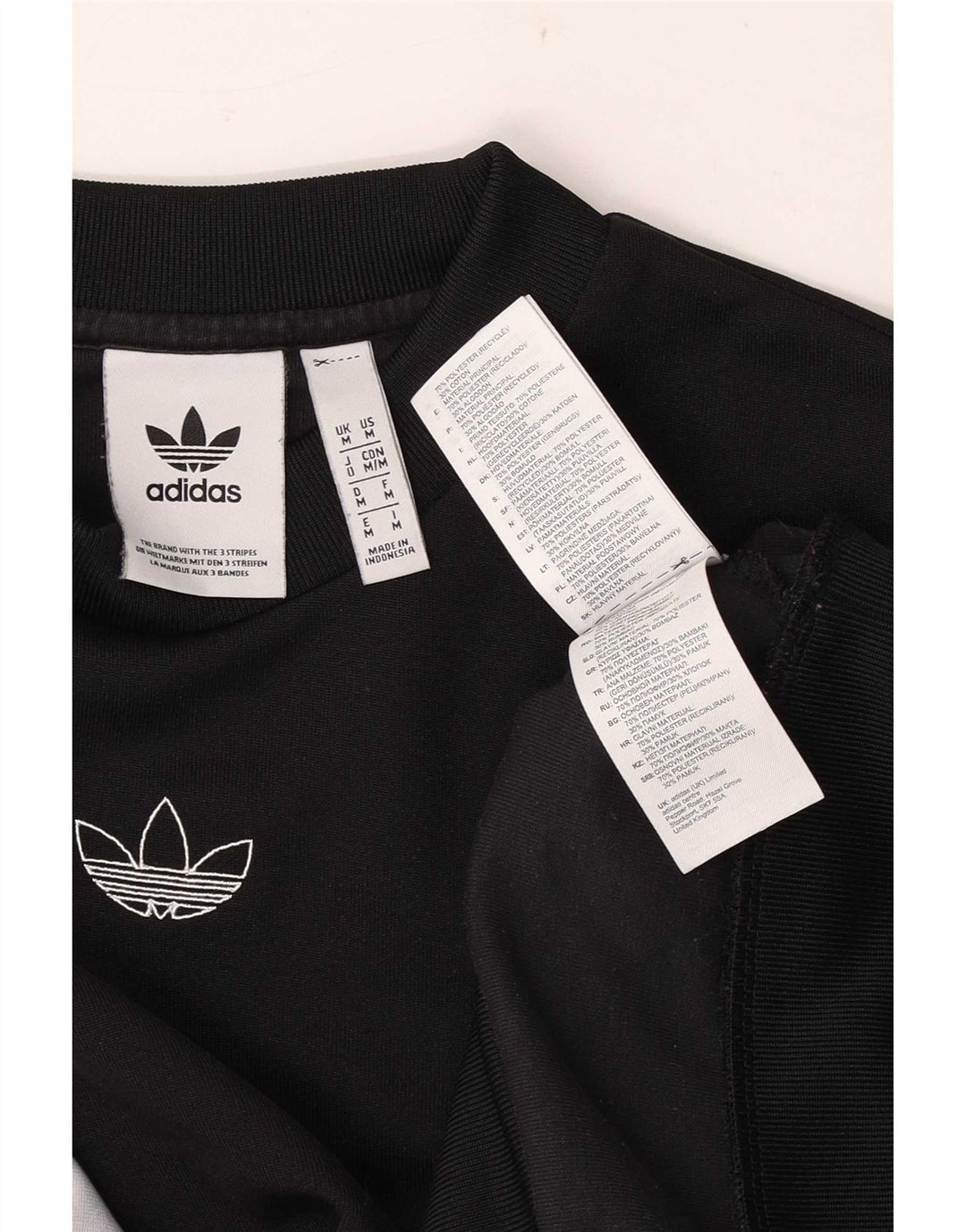 Hanorac grafic pentru bărbați Adidas Pulover mediu negru poliester color bloc