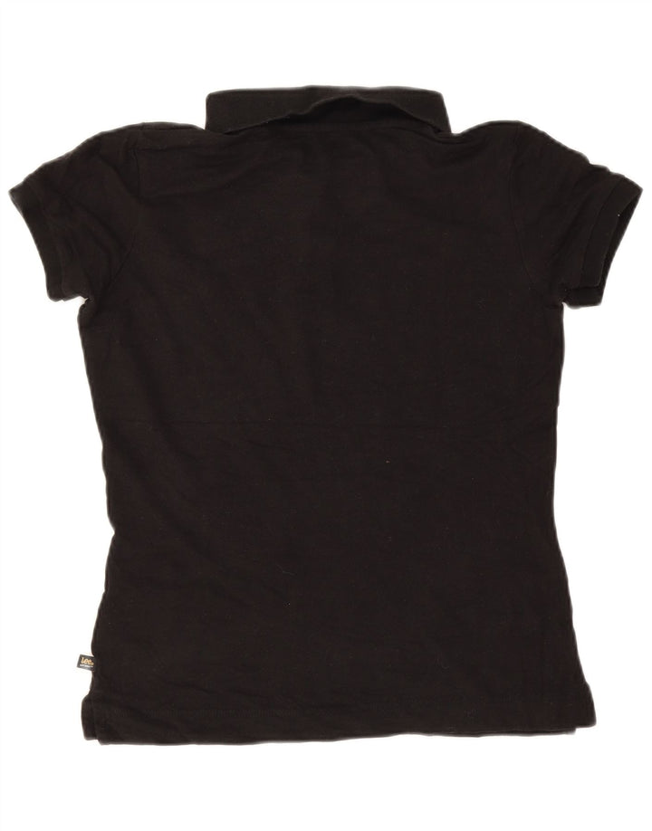 Tricou polo fete LEE 13-14 ani mare bumbac negru