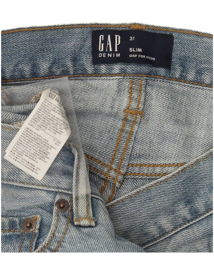 Pantaloni scurți din denim subțire GAP pentru bărbați W31, bumbac albastru mediu