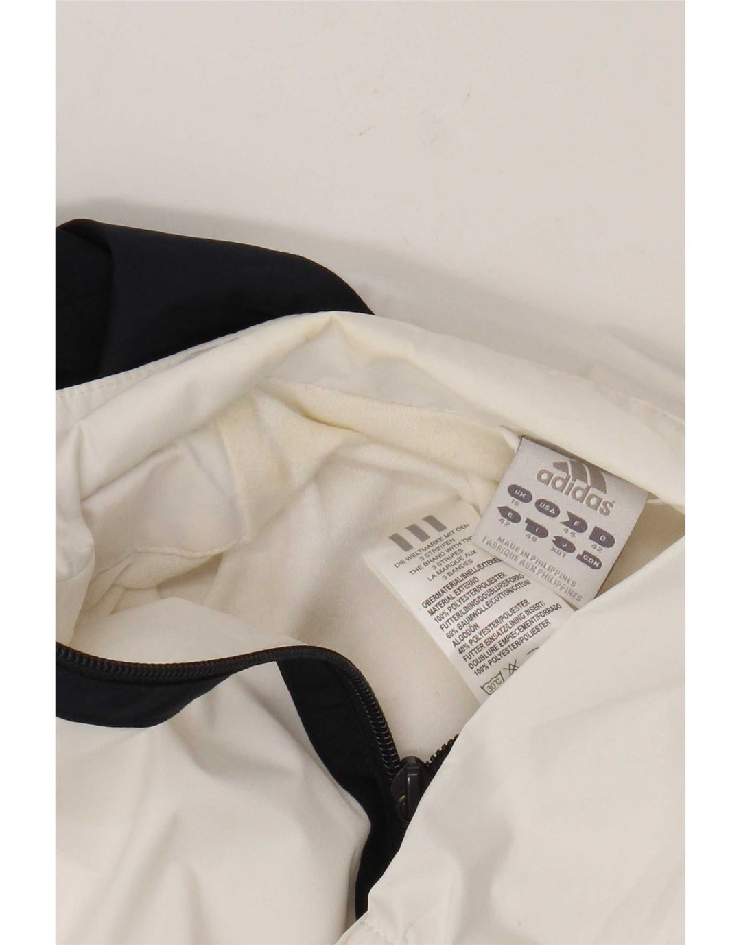 Jachetă de trening pentru femei Adidas UK 16, mare, alb, poliester color bloc