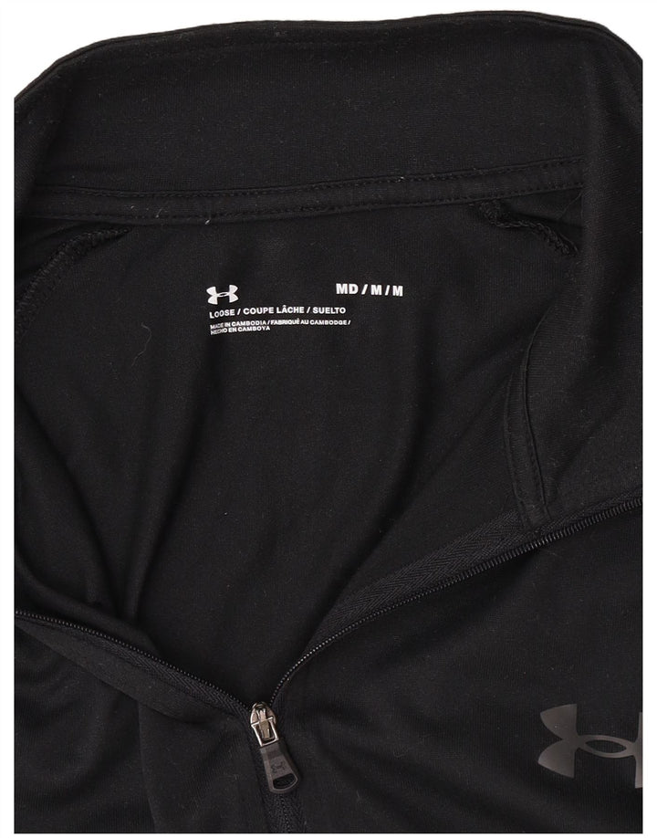 Top de trening Under Armour pentru bărbați, cu fermoar și gât, negru mediu