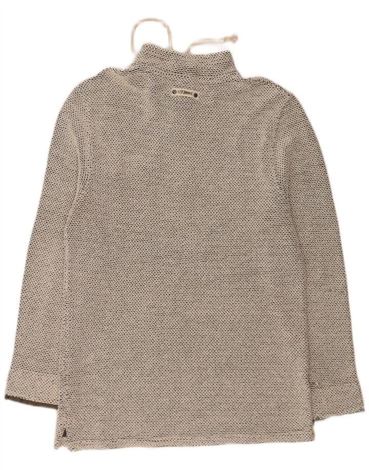 WEIRD FISH Hanorac pentru bărbați, cu fermoar, cu gât, din bumbac mare, gri