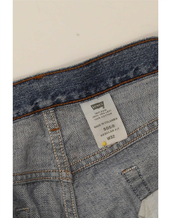 Pantaloni scurți din denim Levi's 505 distressed Regular Fit, mediu W32, bumbac albastru