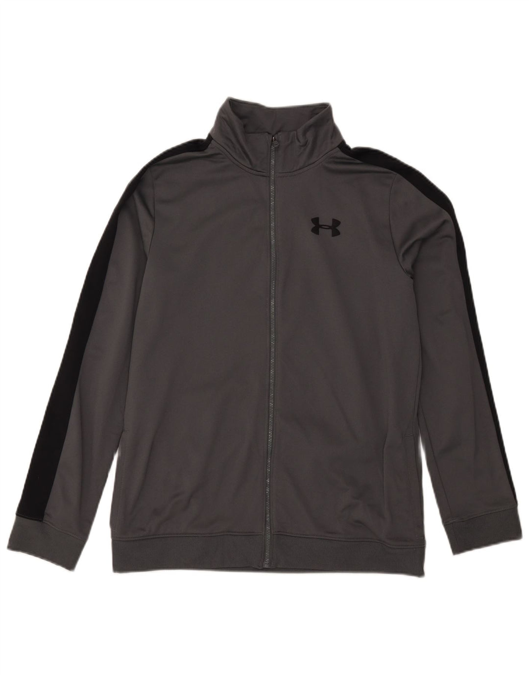 UNDER ARMOUR Boys Tracksuit Top Jacket 13-14 Years XL Grey Colourblock
