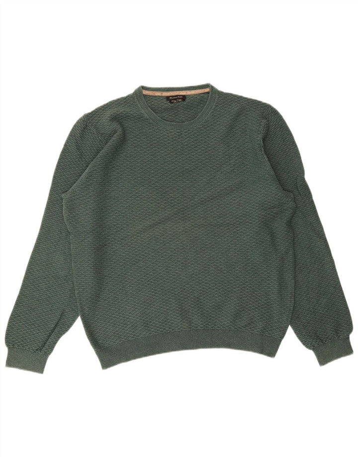 MASSIMO DUTTI Pulover pentru bărbați cu gât crew, bumbac verde 2XL