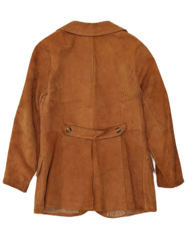 Jachetă pentru femei VINTAGE din piele intoarsa cu 3 nasturi IT 42 Maro Mediu