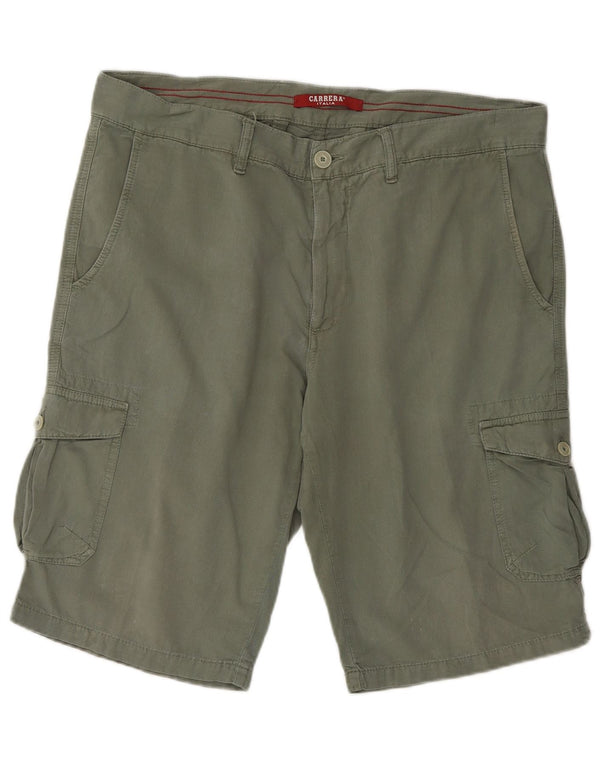 Carrera Mens 618 Regular Fit Cargo Shorts IT 52 XL W36 Green Cotton