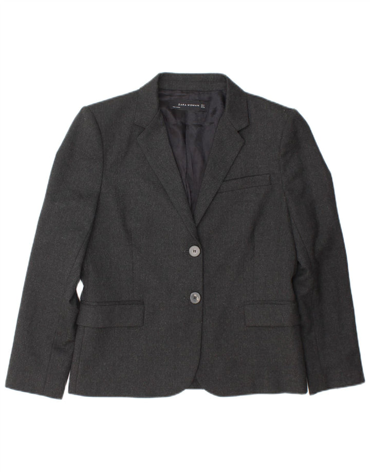 Blazer pentru femei Zara cu 2 nasturi, UK 10, gri mic