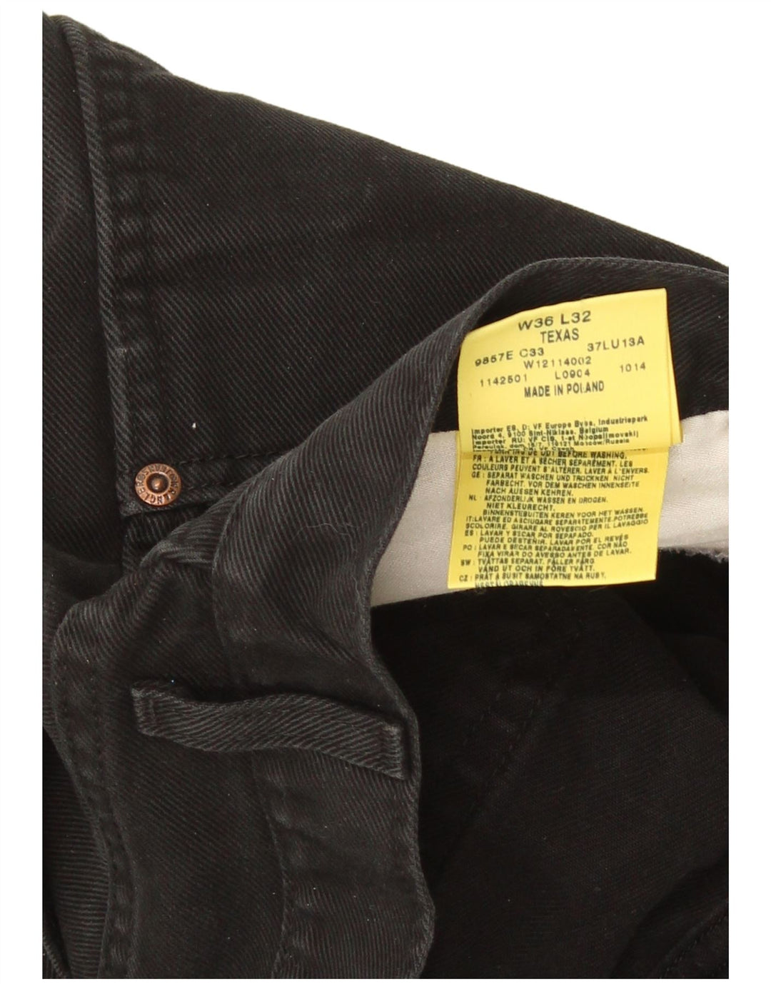 Blugi drepte pentru bărbați Wrangler Texas W36 L32 bumbac negru