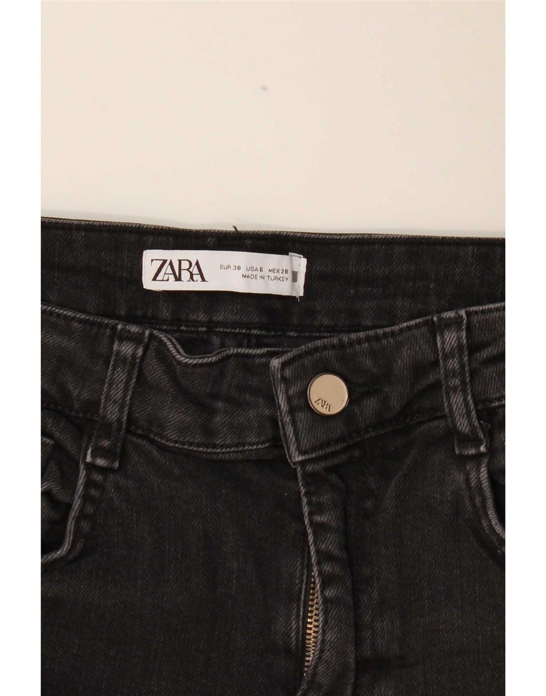 Blugi drepti pentru femei Zara EU 38 Mici W28 L26 Negri