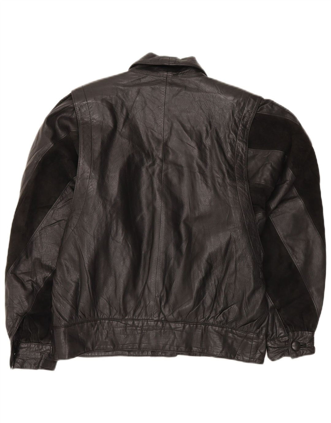 Jachetă de piele VINTAGE pentru femei, cu tăiere largi, IT 46, mare, neagră