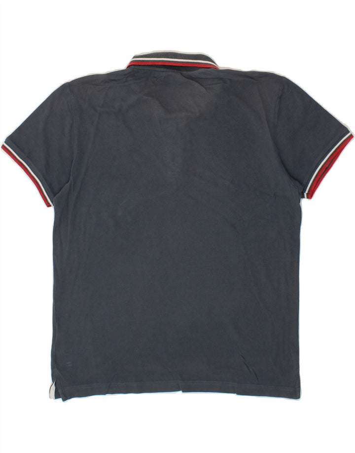 BEAR Mens Polo Shirt Medium Navy Blue Cotton Vintage Bear and Second-Hand Bear from Messina Hembry 