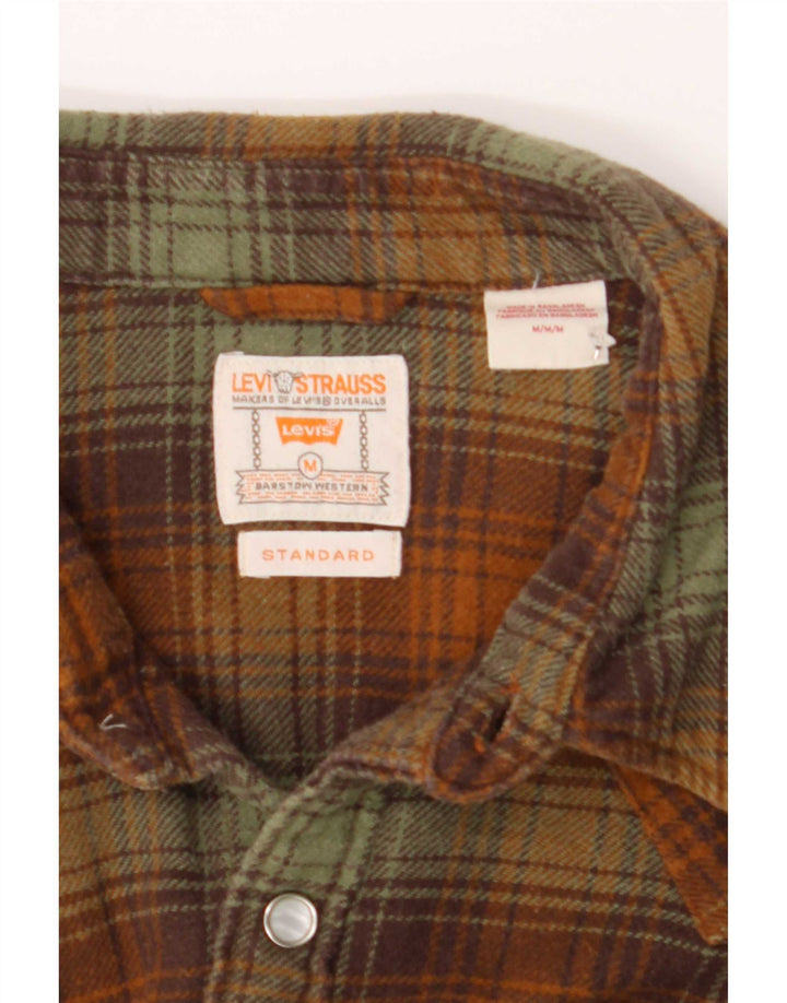 Cămașă de flanel pentru bărbați Levi's, bumbac carouri maro mediu