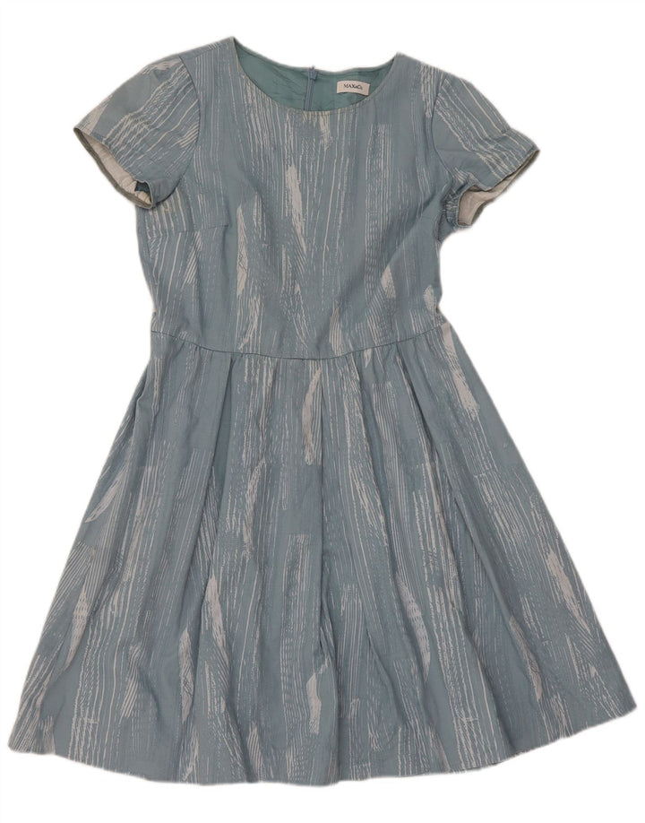Max & Co. Rochie A-Line pentru femei UK 12 Medium Blue Blue Peteted Acetat