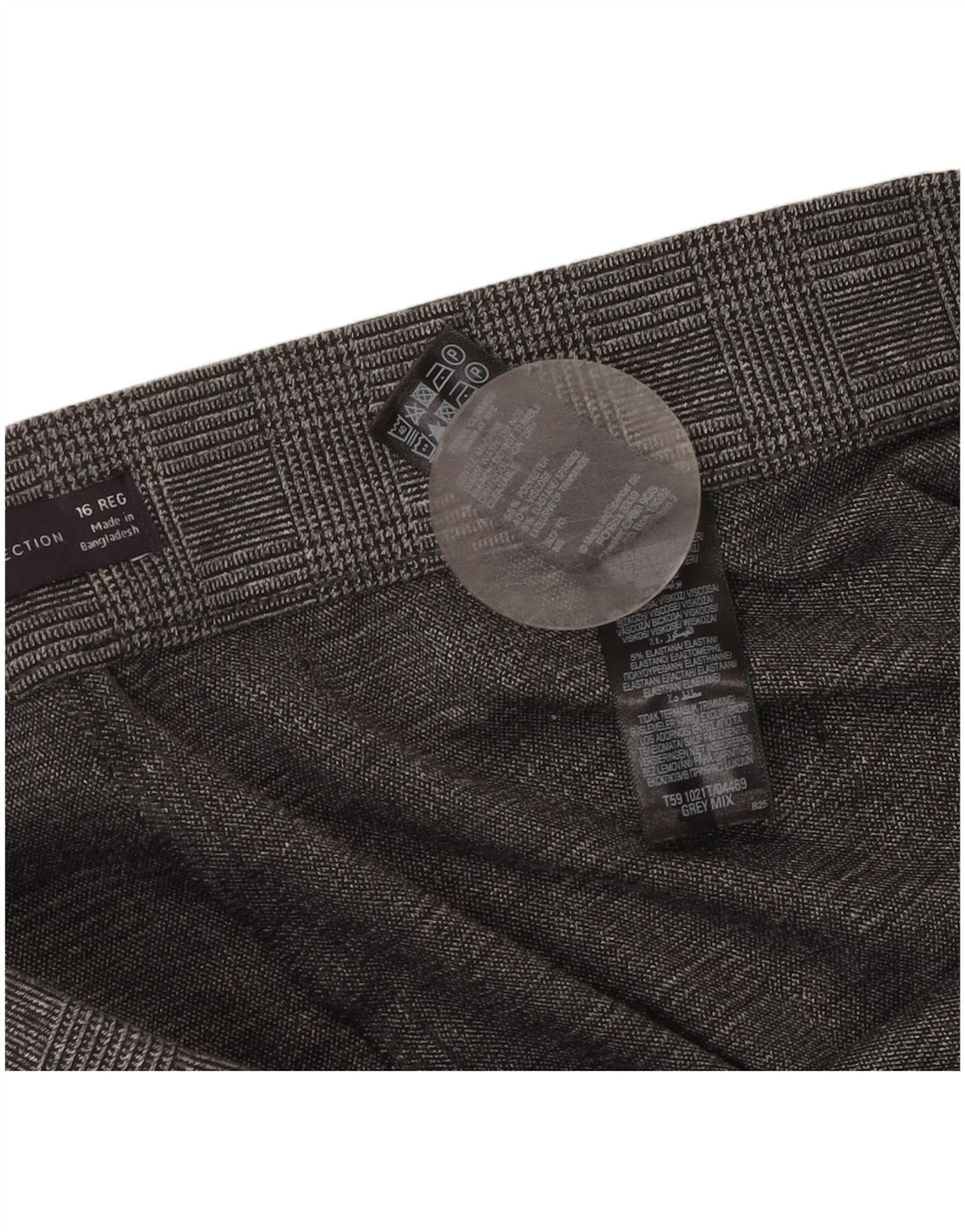 Pantaloni tăiați pentru femei Marks & Spencer UK 16 Large W34 L24 Gri Check