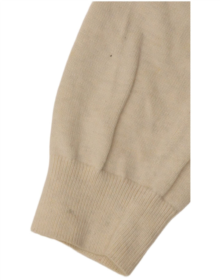 TOMMY HILFIGER Pulover pentru bărbați, cu fermoar, cu gât, mare, bumbac alb