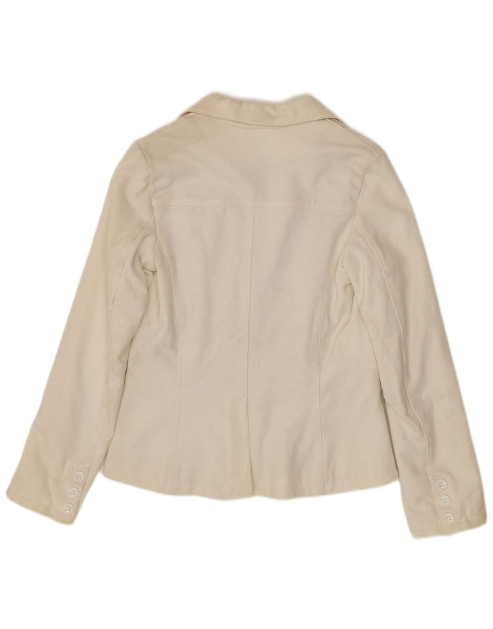 Yes London Jachetă Blazer pentru Damă cu 2 Nasturi IT 44 Bumbac Alb Mediu