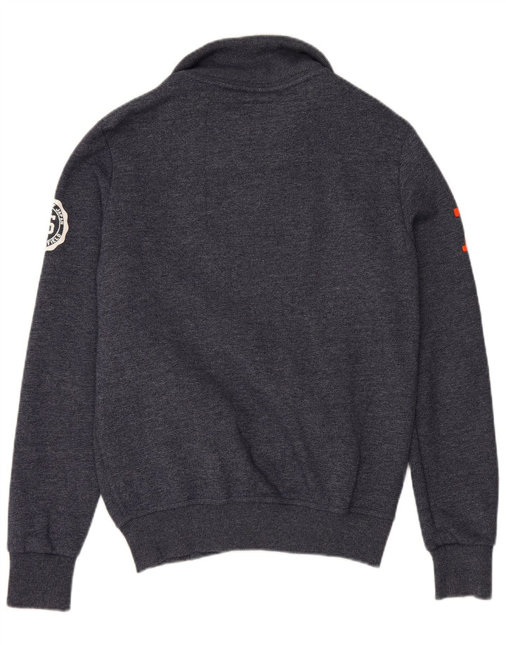 SUPERDRY Jachetă de trening cu grafică pentru bărbați, bumbac mic, albastru bleumarin