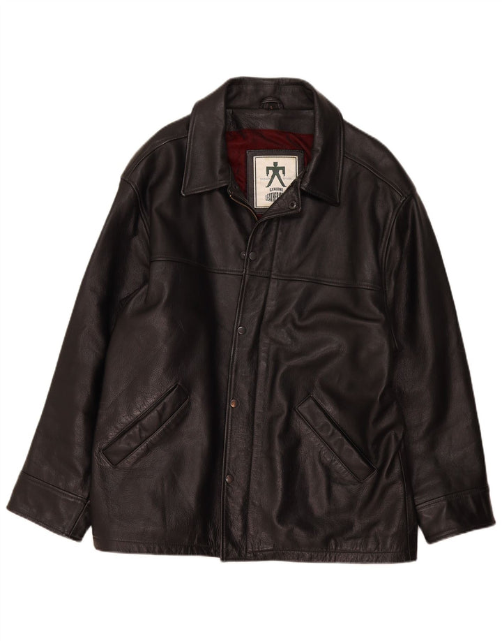 Jachetă de piele vintage pentru bărbați UK 40 Large Black