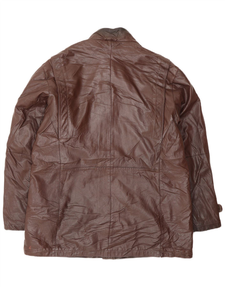 Geaca de piele vintage pentru barbati IT 52 XL maro