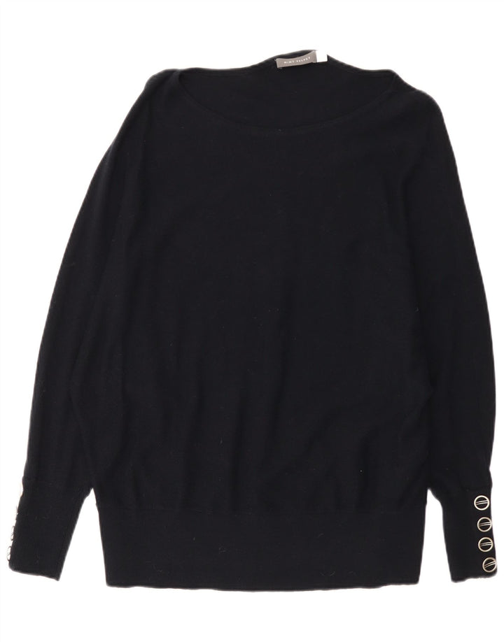 MINT VELVET Pulover supradimensionat pentru femei cu gât de barcă UK 14 Medium Negru