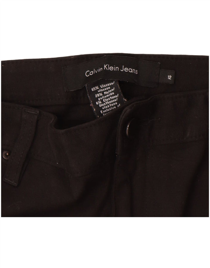 CALVIN KLEIN Pantaloni casual subțiri pentru femei US 12 Large W30 L26 Negru viscoză