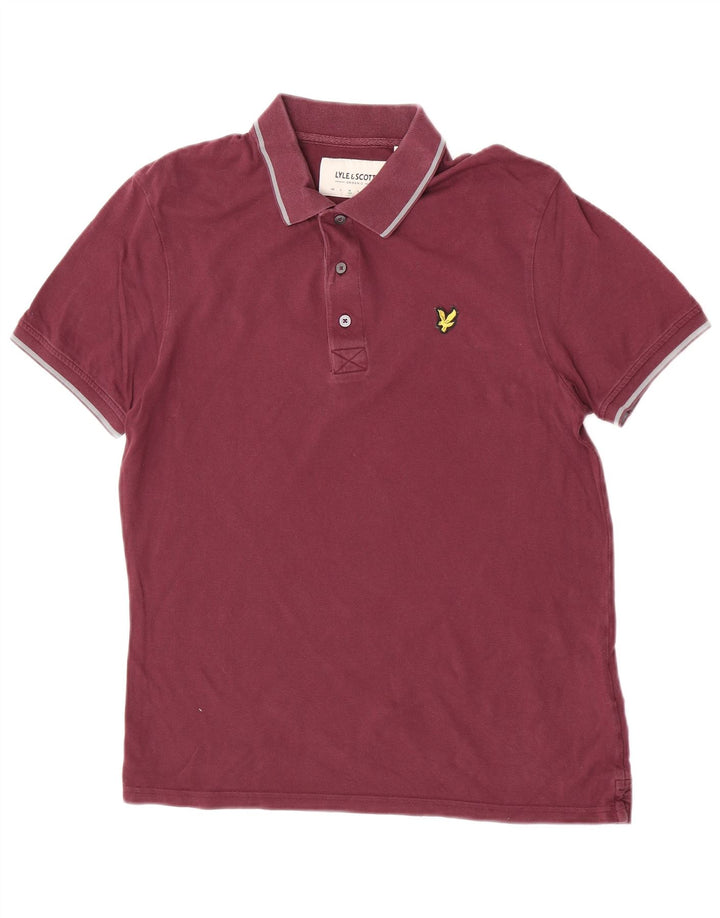 Tricou polo Lyle & Scott pentru bărbați, bumbac maro mediu