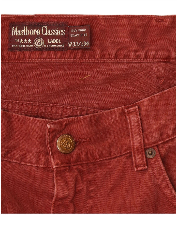 Blugi drepti pentru bărbați Marlboro Classics W33 L34 Bumbac roșu