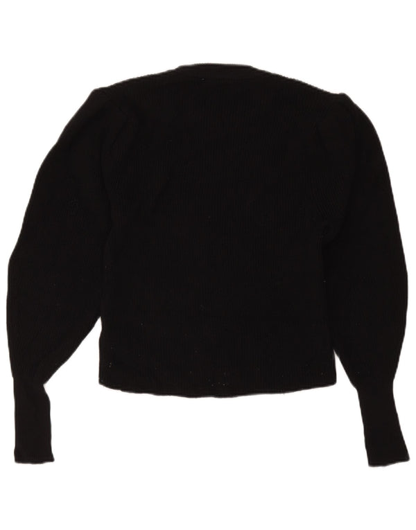 Pulover pentru femei Zara Crop Crew Gate UK 12 Medium Black Viscose