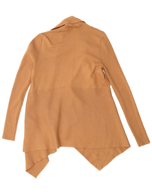 Pulover cardigan deschis asimetric pentru femei Zara UK 10 mic maro viscoză