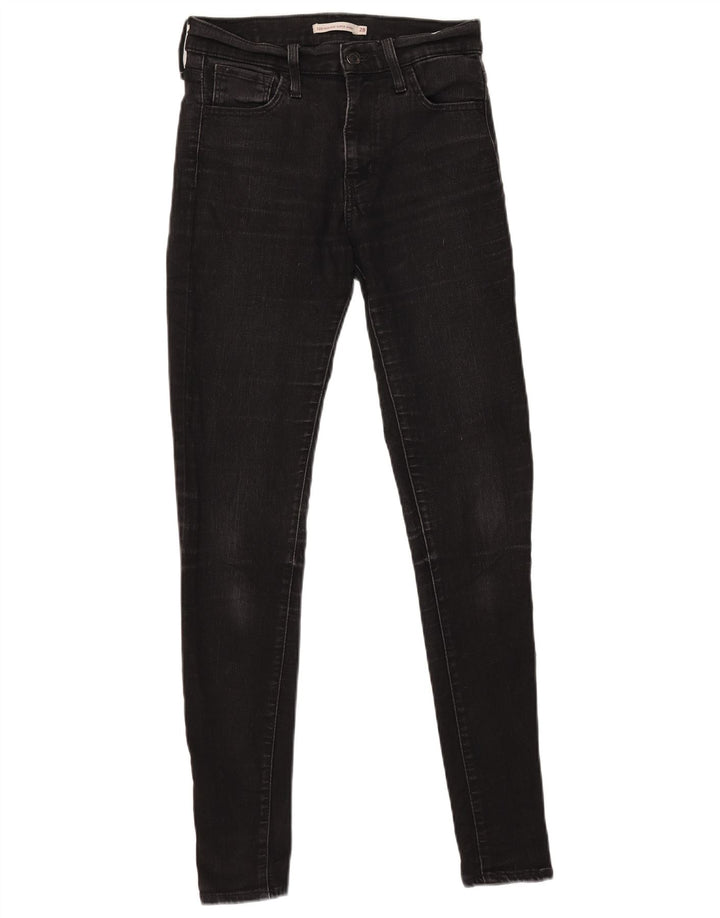 Blugi super skinny pentru femei 720 cu talie mare W28 L30 bumbac negru