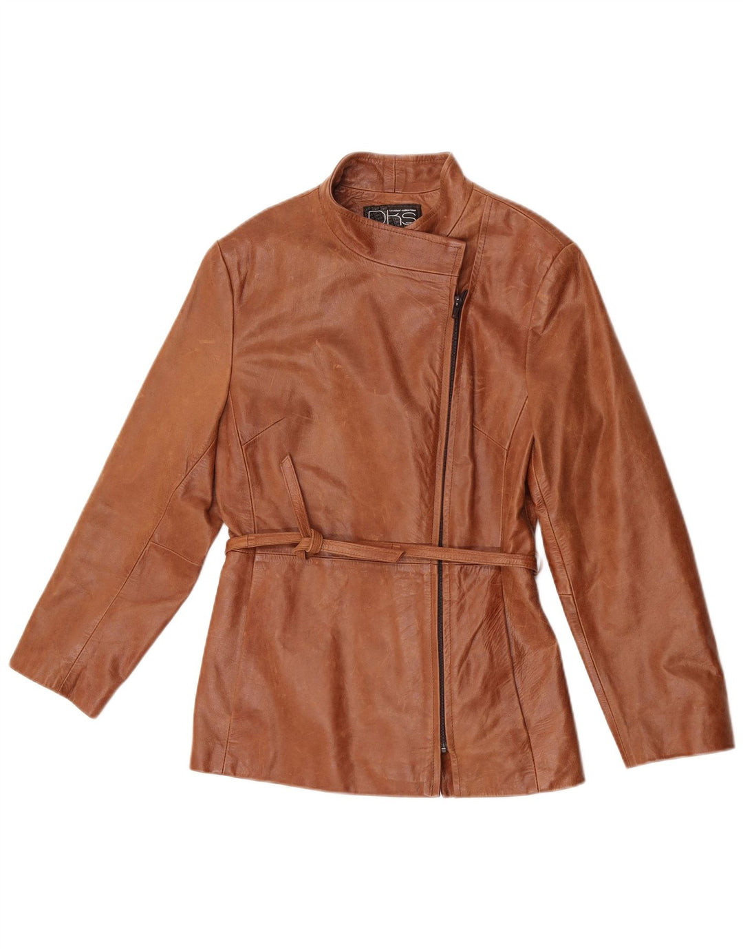 Jachetă de piele pentru femei DKS France US 4 Mic din piele maro