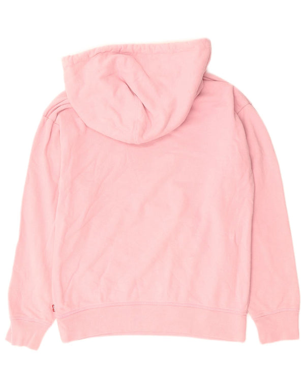 Levi's Womens Oversized Graphic Hoodie Jumper UK 6 XS Pink Cotton