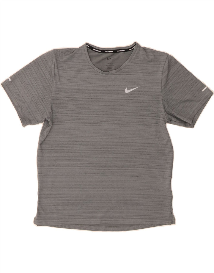 NIKE Womens Dri Fit T-Shirt Top UK 10 Small Grey Flecked Polyester Vintage Nike and Second-Hand Nike from Messina Hembry 
