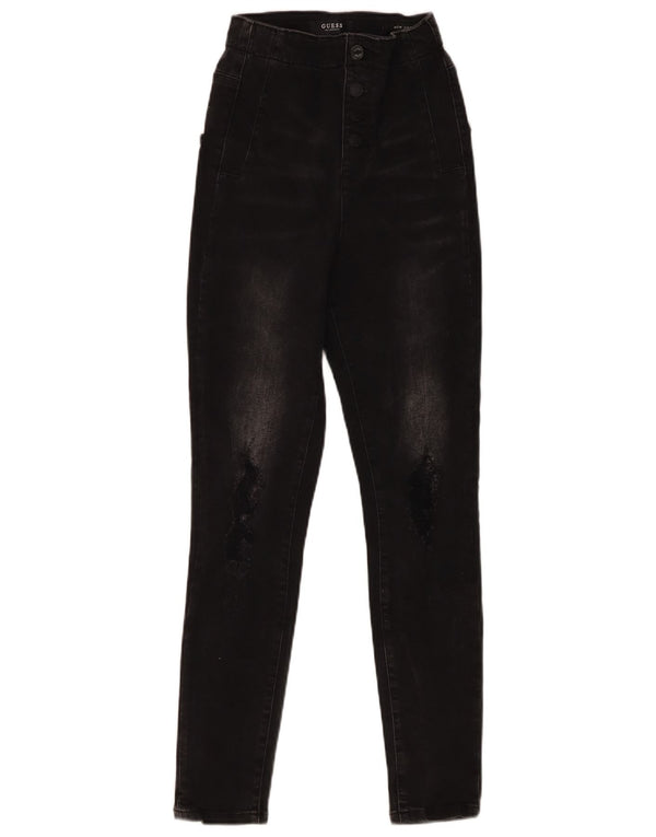 Guess Blugi skinny distressed Bonny pentru femei W25 L27 bumbac negru