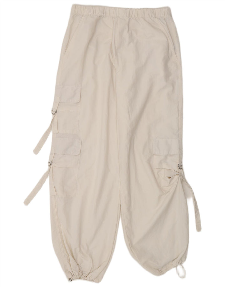 Pantaloni cargo pentru femei Zara Joggeri Mici L28 L30 Poliamidă albă