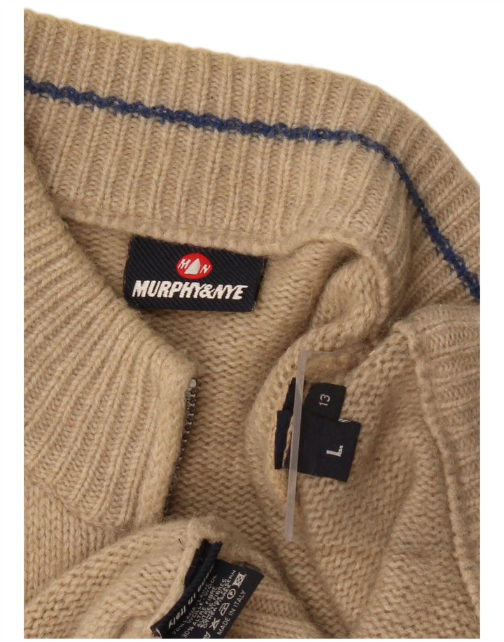 Pulover cardigan pentru bărbați Murphy & Nye, lână mare, bej